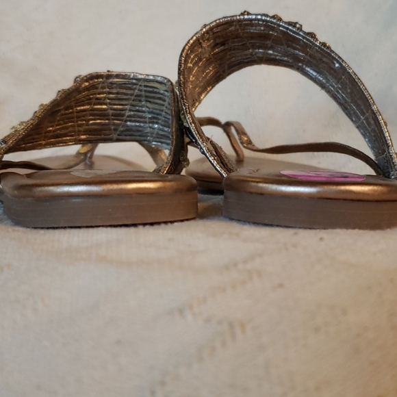 BCBGeneration Rose Gold Rhinestone Sandals - Picture 7 of 8